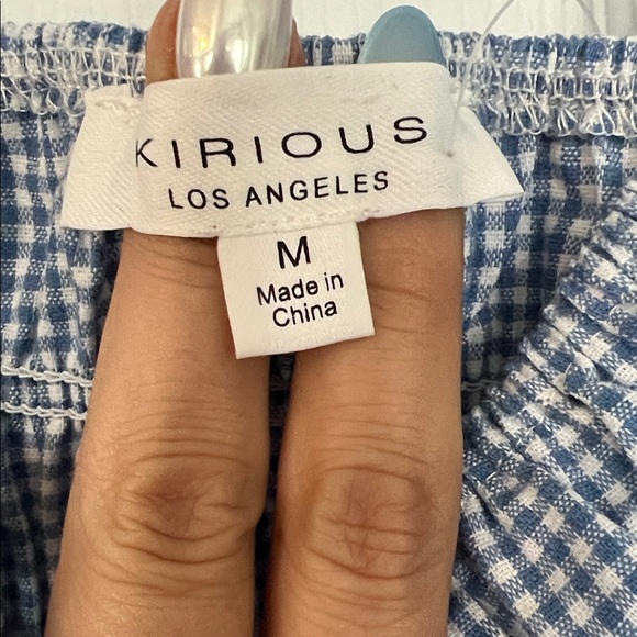 Chic Blue Gingham Tiered Mini Dress - Picture 2 of 4